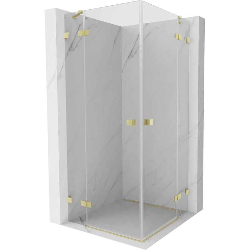 Mexen Lunar Duo stumdomas dušo kabinas 95 x 95 cm, skaidrus, aukso spalvos šlifuotas - 834-095L-095P-55-00