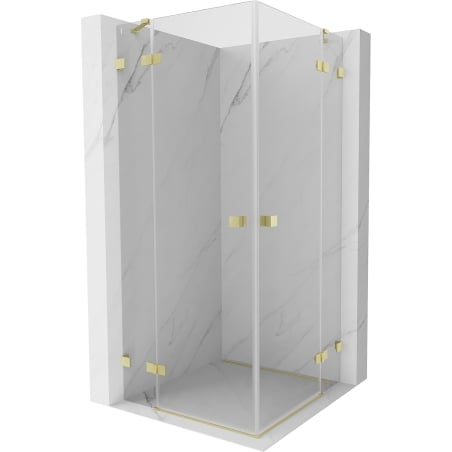 Mexen Lunar Duo stumdomas dušo kabinas 95 x 95 cm, skaidrus, aukso spalvos šlifuotas - 834-095L-095P-55-00