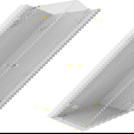 Mexen Lunar Duo dušo kabina atveriama 100 x 100 cm, skaidri, auksinė šlifuota - 834-100L-100P-55-00