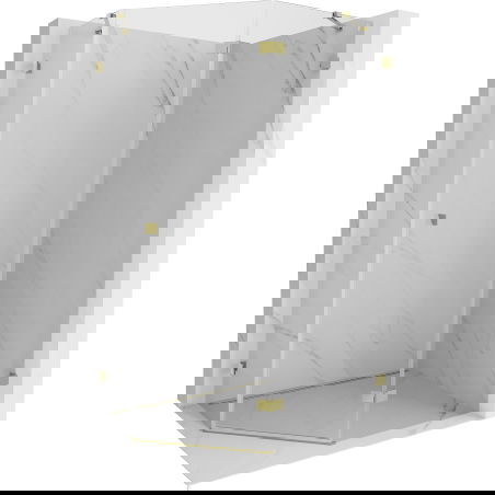 Mexen Lunar penkiakampė dušo kabina, atveriama dešinė 90 x 80 cm, skaidri, auksinė - 831-090P-080L-50-00-P