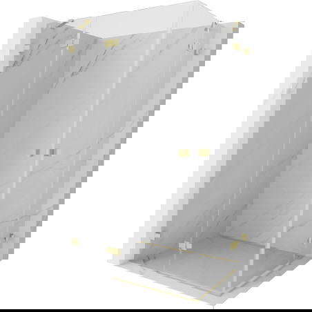 Mexen Lunar Duo varstoma dušo kabina kairė 105 x 90 cm, skaidri, matinė auksinė - 834-105L-090P-55-00