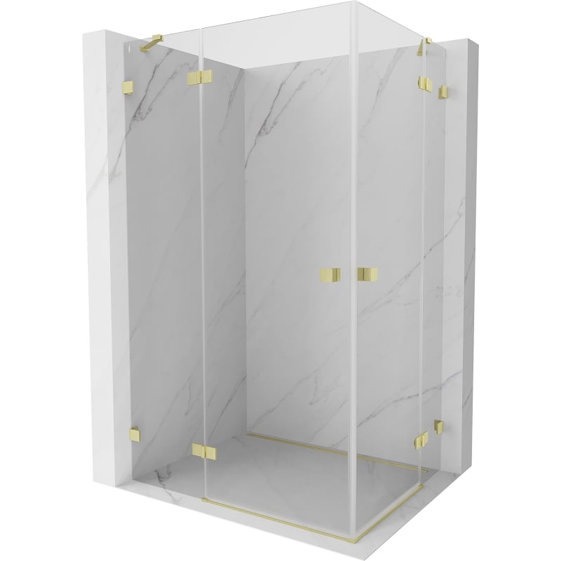 Mexen Lunar Duo dušo kabina varstoma 115 x 85 cm, permatoma, paauksuota matinė - 834-115L-085P-55-00