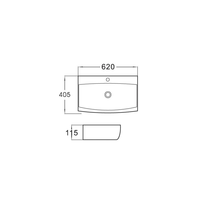 Mexen Sally stalviršio praustuvas 62 x 40 cm, baltas - 21076200