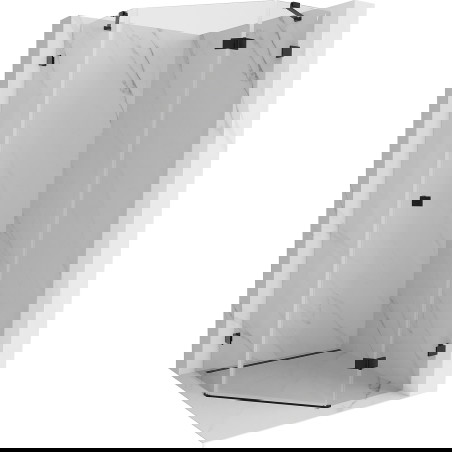 Mexen Lunar penkiakampė dušo kabina su dešiniuoju atveriamu durų varčiu 90 x 90 cm, permatoma, juoda