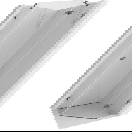 Mexen Lunar penkiakampis atveriamas dešinysis dušo kabinas 80 x 80 cm, permatomas, gun metal spalvos - 831-080P-080L-95-00-P