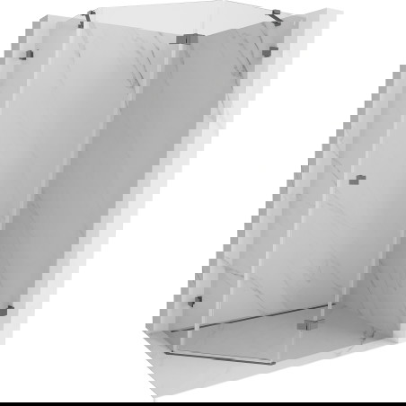 Mexen Lunar Pentagoninė dušo kabina, atveriama dešinė 100 x 90 cm, skaidri, gun metal - 831-100P-090L-95-00-P