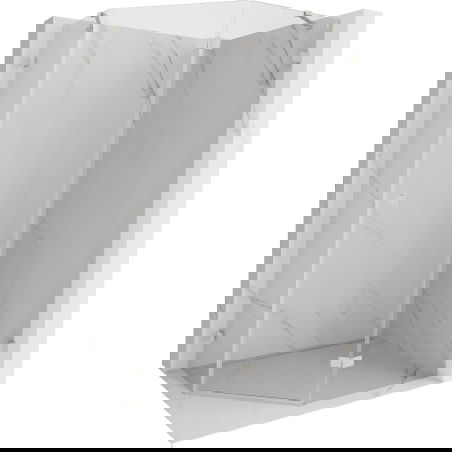 Mexen Lunar penkiakampė dešinioji dušo kabina 100 x 90 cm, permatoma, šlifuotas nikelis - 831-100P-090L-97-00-P