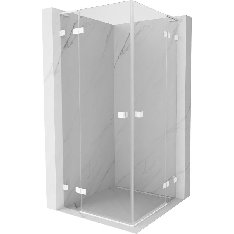 Mexen Lunar L Duo dušo kabina, varstoma, 120 x 120 cm, skaidri, balta - 834L-120L-120P-20-00