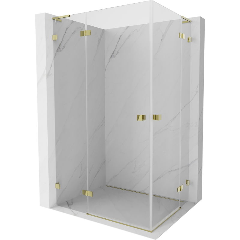 Mexen Lunar L Duo dušo kabina, atidaroma, 90 x 85 cm, permatoma, auksinė - 834L-090L-085P-50-00