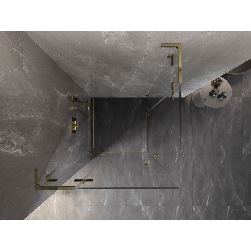 Mexen Lunar L Duo dušo kabina 95 x 95 cm, skaidri, auksinė - 834L-095L-095P-50-00