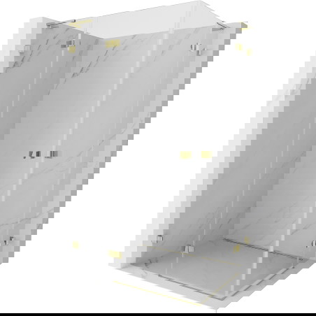 Mexen Lunar L Dvigubas kairysis dušo kabinos segmentas 110 x 75 cm, permatomas, auksinis - 834L-110L-075P-50-00