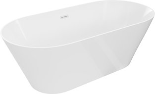 Mexen Luna Slim laisvai stovinti vonia 170 x 75 cm, balta, baltas perleidimo - 52041707500-20