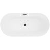 Mexen Luna Slim laisvai stovinti vonia 170 x 75 cm, balta, juodas persipylimas - 52041707500-70