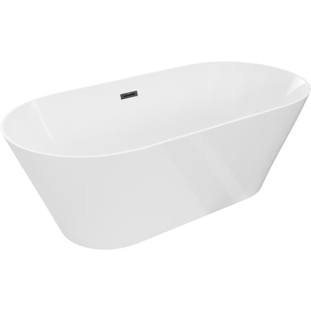 Mexen Luna Slim laisvai stovinti vonia 170 x 75 cm, balta, juodas persipylimas - 52041707500-70