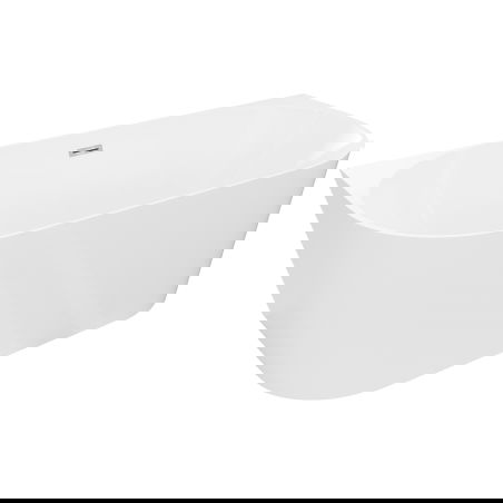 Mexen Oval Slim laisvai stovinti prie sienos vonia 170 x 80 cm, balta, chrominis persipylimas - 52661708000-01