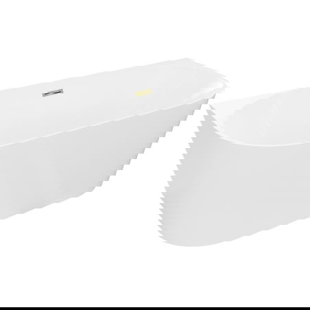 Mexen Oval Slim laisvai stovinti priblokuota vonia 170 x 80 cm, balta, aukso perpildymas - 52661708000-50