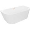 Mexen Oval Slim laisvai pastatoma prie sienos vonia 170 x 80 cm, balta, šlifuoto vario perpylimas - 52661708000-65