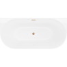 Mexen Oval Slim laisvai pastatoma prie sienos vonia 170 x 80 cm, balta, šlifuoto vario perpylimas - 52661708000-65