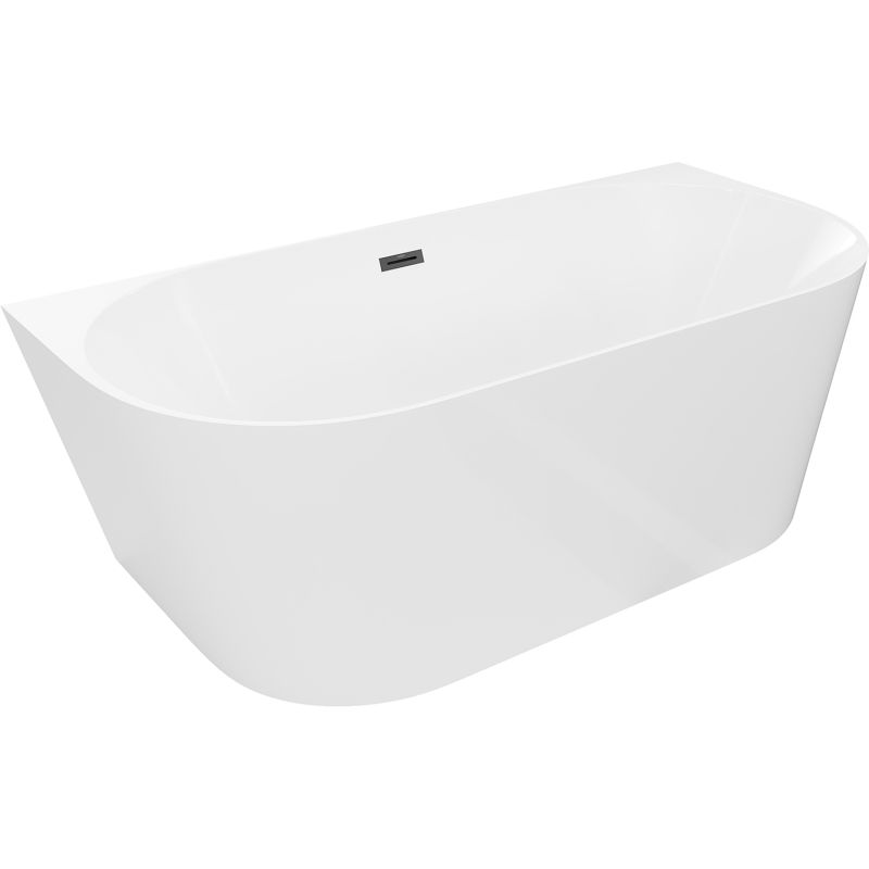 Mexen Oval Slim laisvai stovinti prie sienos vonia 170 x 80 cm, balta, juodas perpylimas - 52661708000-70