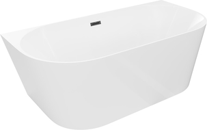 Mexen Oval Slim laisvai pastatoma prie sienos vonia 170 x 80 cm, balta, juodas perpylimas - 52661708000-70