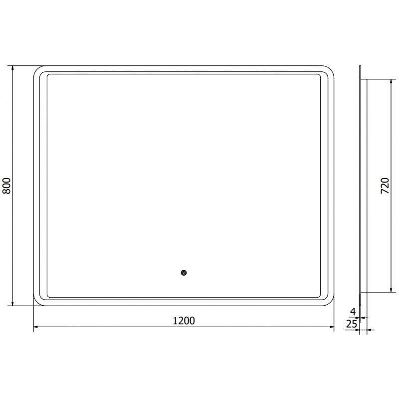 Mexen Zusa veidrodis vonios kambariui su apšvietimu 120 x 80 cm, LED 6000K, antipara - 9808-120-080-611-00