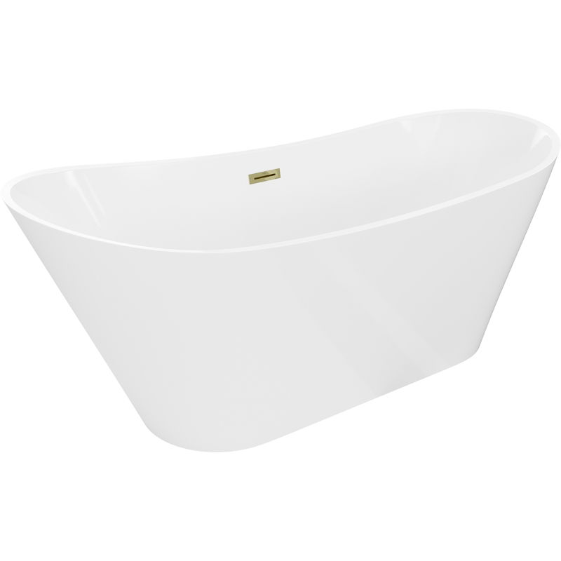 Mexen Dora laisvai stovinti vonia 150 x 75 cm, balta, aukso persipylimo angos - 52071507500-50