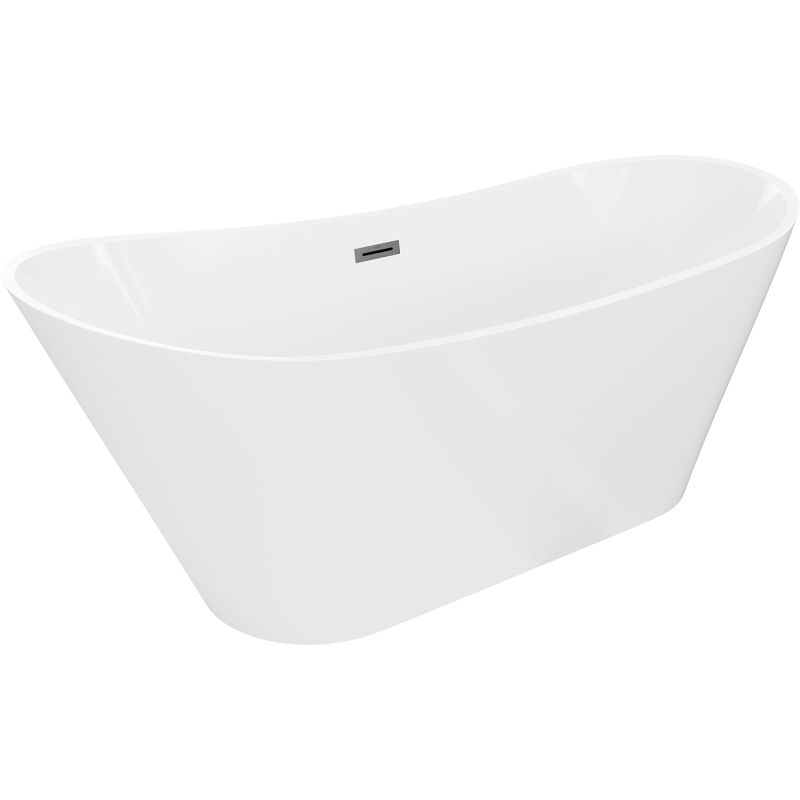 Mexen Dora laisvai pastatoma vonia 150 x 75 cm, balta, perteklinis dažytas pilkas – 52071507500-66