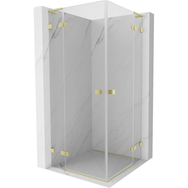 Mexen Lunar L Duo durų dušo kabina 70 x 70 cm, permatoma, šlifuota auksinė - 834L-070L-070P-55-00