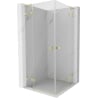 Mexen Lunar L Duo atsiverianti dušo kabina 80 x 80 cm, permatoma, šepintas auksas - 834L-080L-080P-55-00