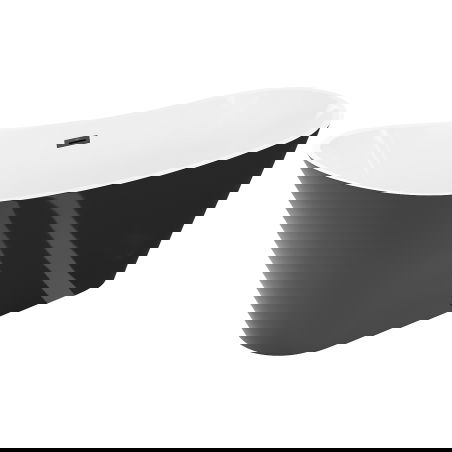 Mexen Dora laisvai pastatoma vonia 160 x 75 cm, balta/juoda, juodas perpylimas - 52071607575-70