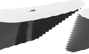 Mexen Dora laisvai stovinti vonia 160 x 75 cm, balta/juoda, nutekėjimas gun metal - 52071607575-95