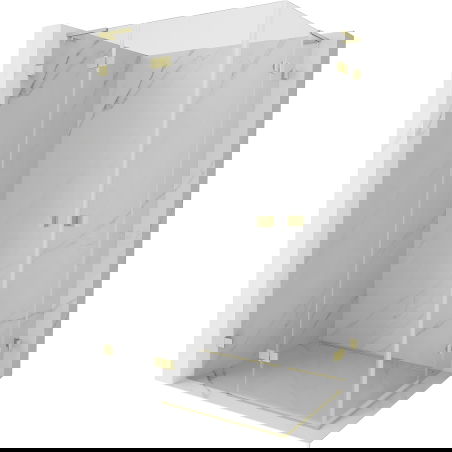 Mexen Lunar L Duo dušo kabina atveriama kairė 90 x 70 cm, skaidri, auksinė šlifuota - 834L-090L-070P-55-00