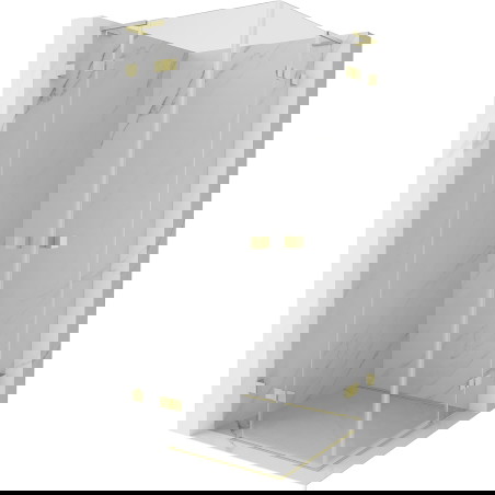 Mexen Lunar L Duo atveriama dušo kabina 90 x 90 cm, skaidri, aukso šlifuota - 834L-090L-090P-55-00