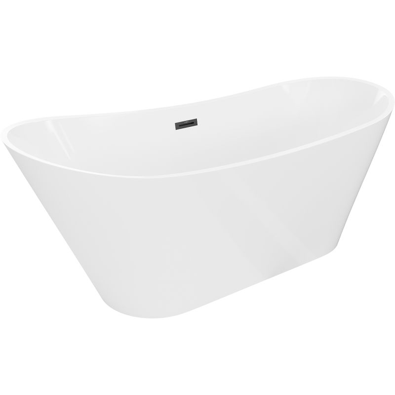 Mexen Dora laisvai pastatoma vonia 170 x 75 cm, balta, juodas persipylimas - 52071707500-70