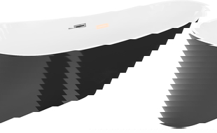 Mexen Dora laisvai pastatoma vonia 170 x 75 cm, balta/juoda, perpylimas rožinis auksas - 52071707575-60