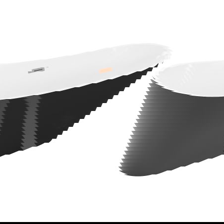 Mexen Dora laisvai stovinti vonia 170 x 75 cm, balta/juoda, šlifuoto vario perpylimas - 52071707575-65