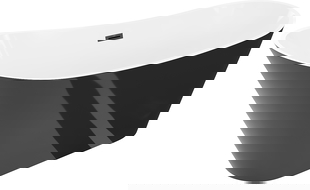 Mexen Dora laisvai pastatoma vonia 170 x 75 cm, balta/juoda, juodas persipylimas - 52071707575-70