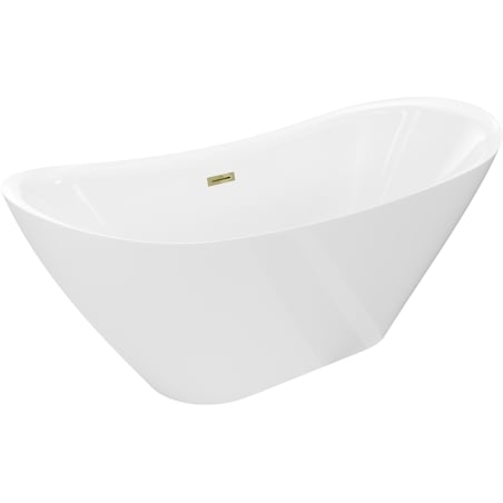 Mexen Lotos laisvai stovinti vonia 140 x 75 cm, balta, perteklius auksinis - 52051407700-50