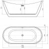 Mexen Lotos laisvai stovinti vonia 140 x 75 cm, balta, perteklius auksinis - 52051407700-50