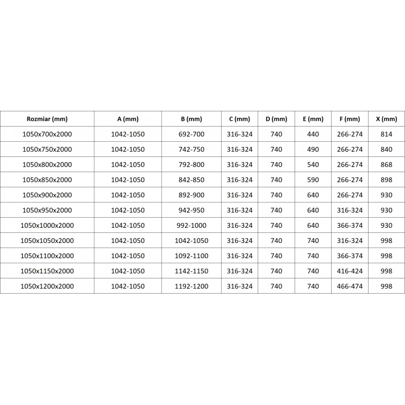Mexen Lunar L Duo kairės pusės atveriama dušo kabina 105 x 100 cm, permatoma, šlifuota auksinė - 834L-105L-100P-55-00
