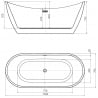 Mexen Lotos laisvai stovinti vonia 150 x 75 cm, balta, matinio aukso perpylimas - 52051507700-55