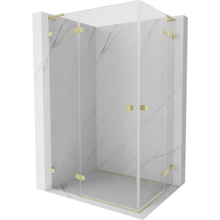 Mexen Lunar L Duo atidaroma dušo kabina 115 x 95 cm, skaidri, šlifuoto aukso spalvos - 834L-115L-095P-55-00