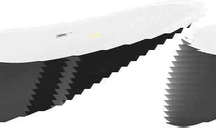 Mexen Lotos laisvai stovinti vonia 150 x 75 cm, balta/juoda, auksinis šlifuotas perpildymo vožtuvas - 52051507775-55