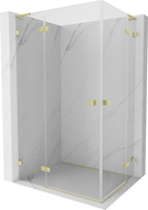 Mexen Lunar L Duo kairioji varstoma dušo kabina 120 x 90 cm, skaidri, auksinė šlifuota - 834L-120L-090P-55-00