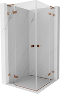 Mexen Lunar L Duo varstoma dušo kabina 80 x 80 cm, skaidri, rožinis auksas - 834L-080L-080P-60-00