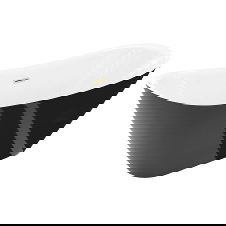 Mexen Lotos laisvai pastatoma vonia 160 x 75 cm, balta/juoda, perpylimas aukso šlifuotas - 52051607775-55