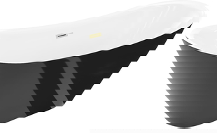 Mexen Lotos laisvai pastatoma vonia 160 x 75 cm, balta/juoda, perpylimas aukso šlifuotas - 52051607775-55