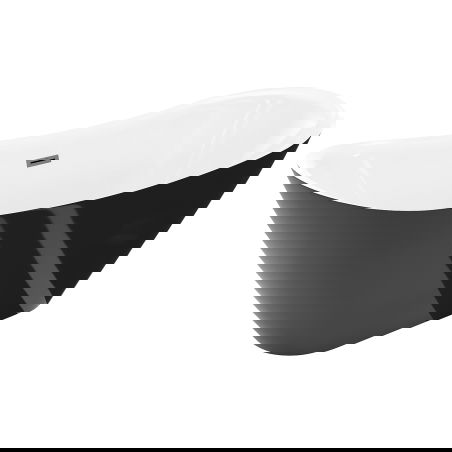 Mexen Lotos laisvai stovinti vonia, 160 x 75 cm, balta/juoda, persipylimas ginklų pilka šlifuota - 52051607775-66