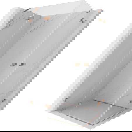 Mexen Lunar Duo atidaroma dušo kabina kairė 75 x 70 cm, skaidri, šlifuotas varis - 834-075L-070P-65-00