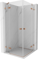 Mexen Lunar Duo dušo kabina su šarnyrinėmis durimis 80 x 80 cm, skaidri, šlifuotas varis - 834-080L-080P-65-00